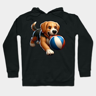 Dog playing with ball Hoodie